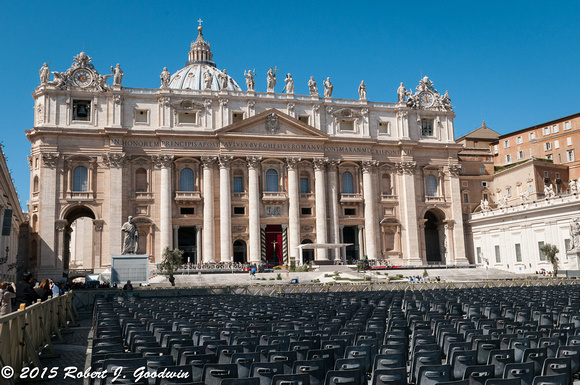 Vatican City - St. Peters Square being readied for Palm Sunday
